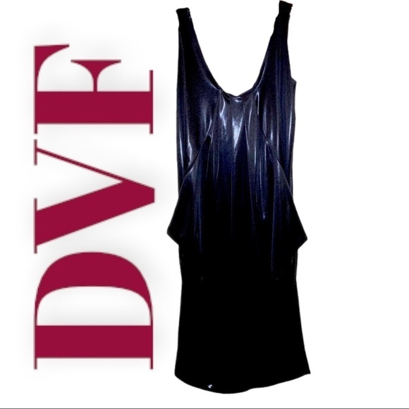DVF LESLEY LIQUID JERSEY WHIMSYGOTH BLACK MINI COCKTAIL DRESS GOTH NYE PARTY, 0 - Picture 3 of 10